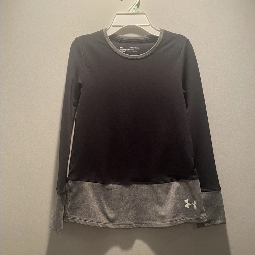 Under Armour Girls Cold Gear long sleeve shirt black youth medium Vintage